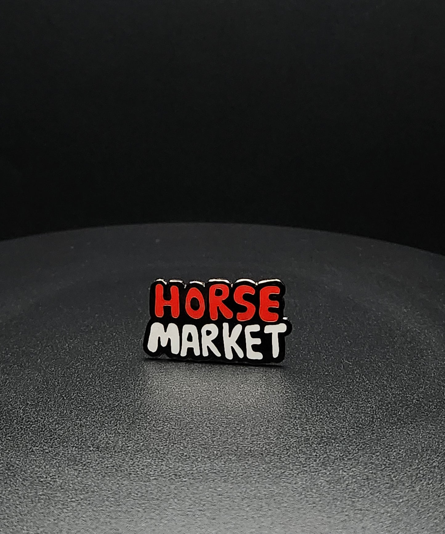 Horse Market Enamel Pin - Locking back