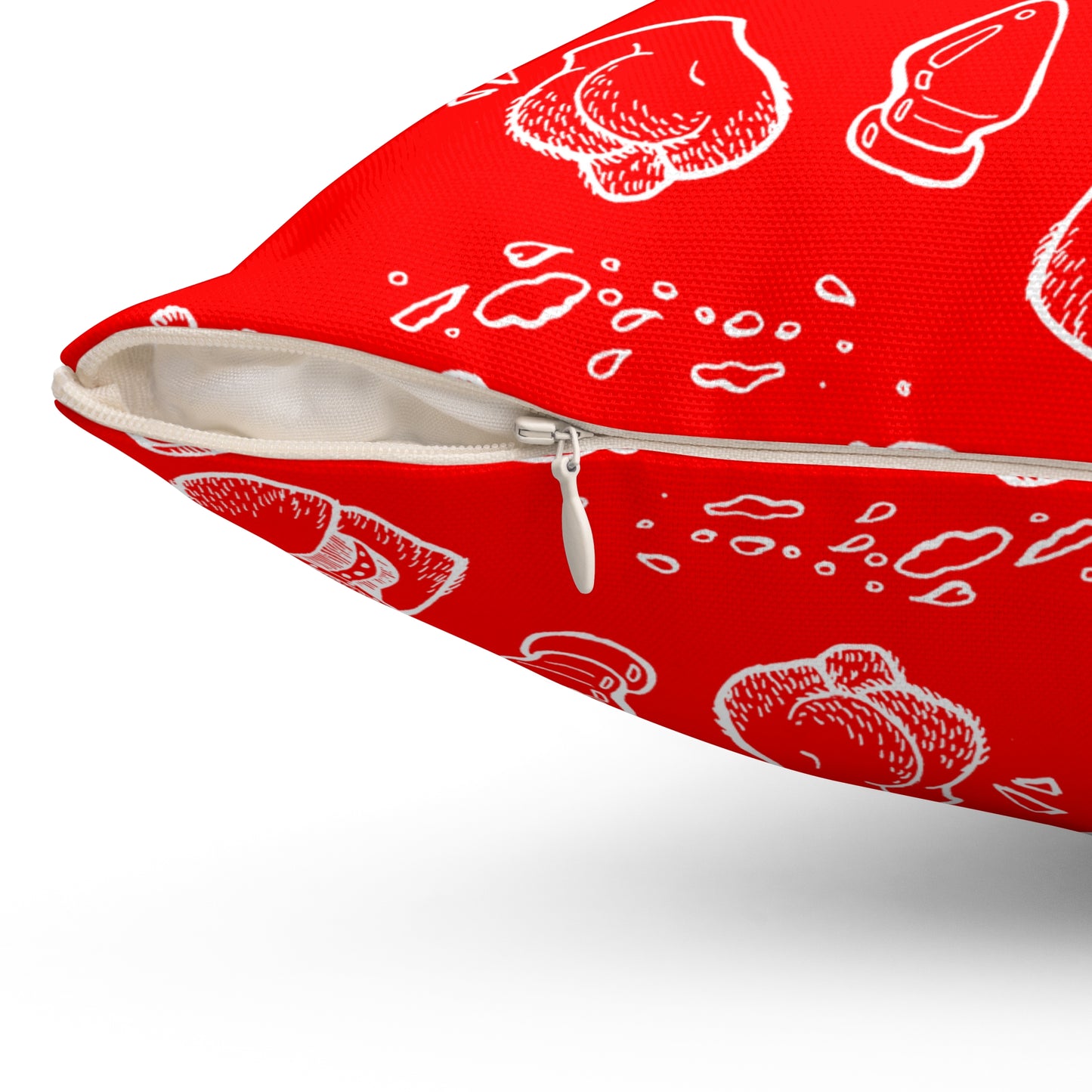 Horse Market Signature Red Graphic Throw Pillow — Bold N/doodle Pattern