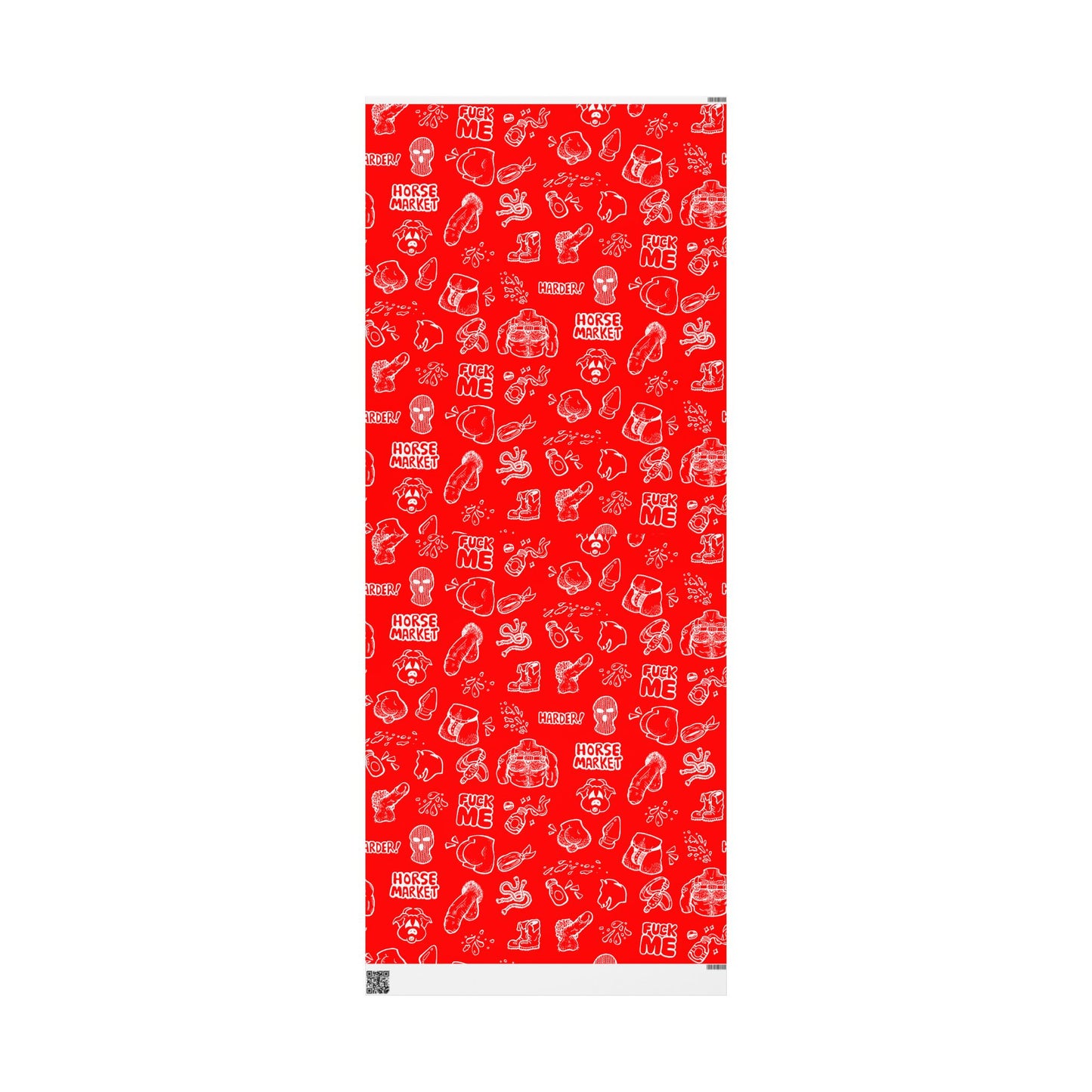 Edgy Red Pattern Gift Wrap, Provocative Icons | Horse Market Wrapping Paper