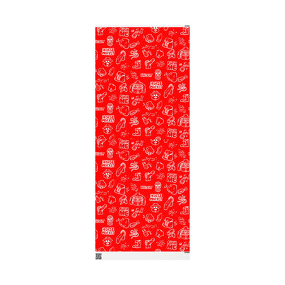 Edgy Red Pattern Gift Wrap, Provocative Icons | Horse Market Wrapping Paper