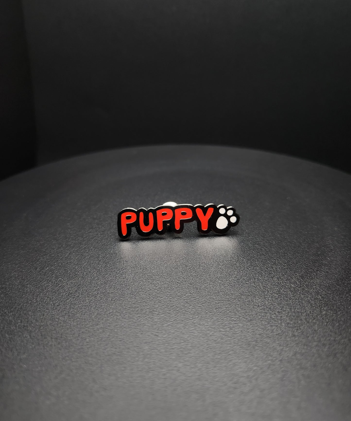 Horse Market Puppy Enamel Pin - Locking back