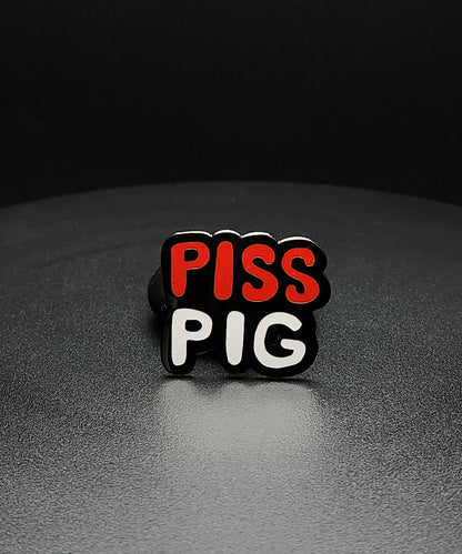 Horse Market Piss Pig Enamel Pin - Locking back